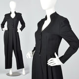 1980s Black Wide Leg Jumpsuit