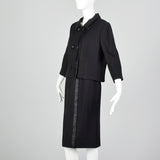 1960s Mod Black Skirt Suit
