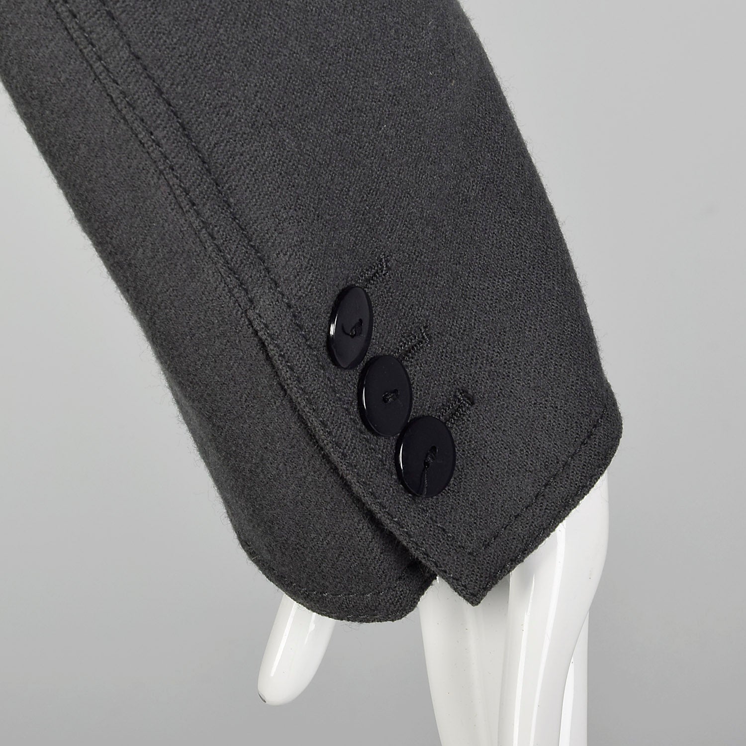 Medium Louis Feraud 1980s Double Breasted Gray Coat