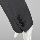 Medium Louis Feraud 1980s Double Breasted Gray Coat