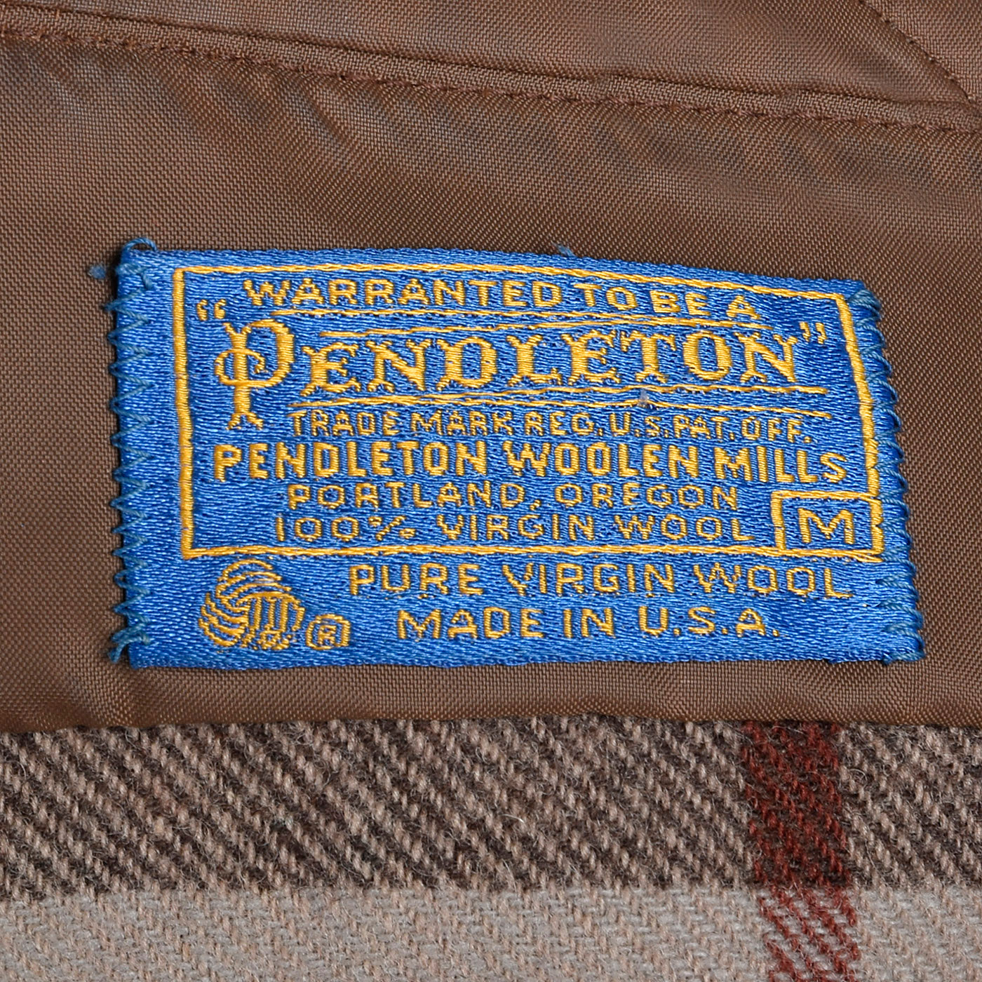 1960s Mens Pendleton Brown Plaid Shirt