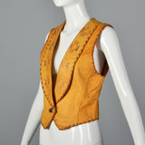 XS North Beach Leather 1990s Leather Vest