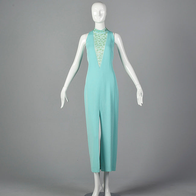 1980s Lillie Rubin Mint Green Dress