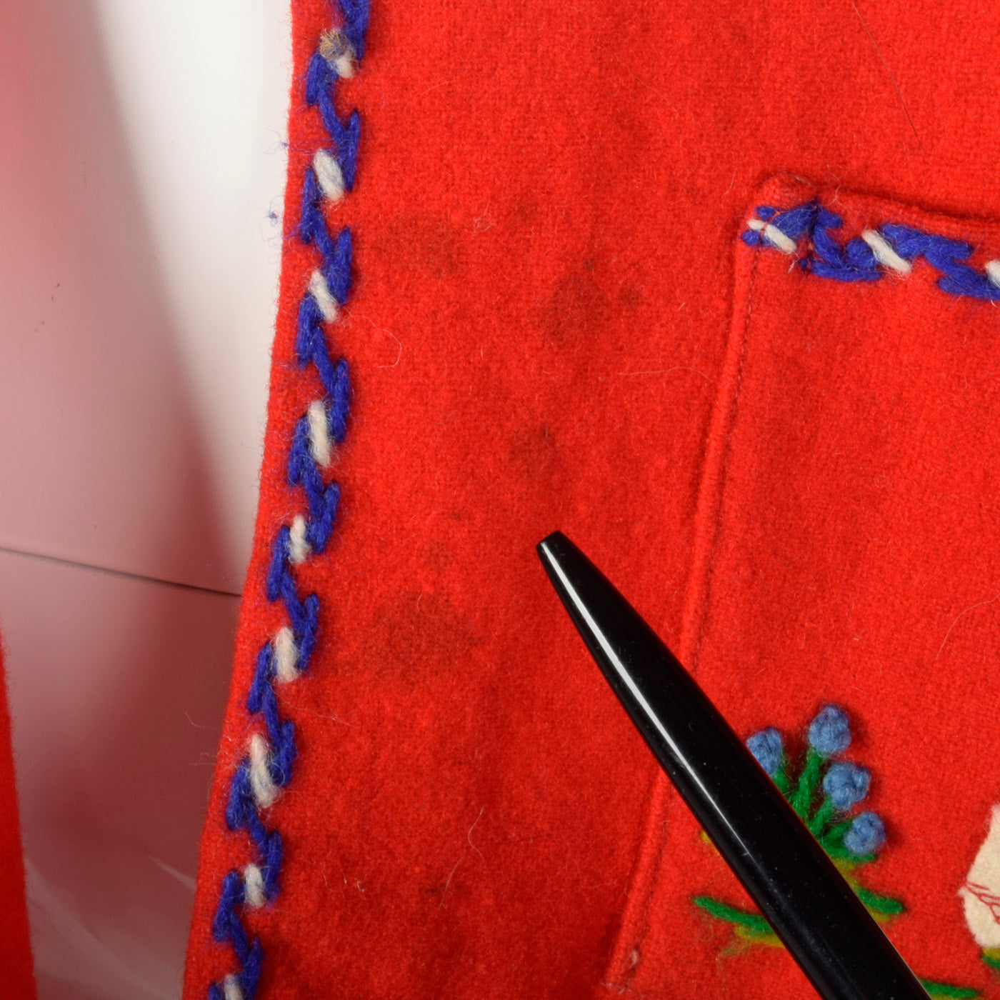 1940s Red Mexican Tourist Jacket with Appliques