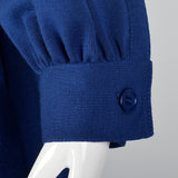1980s Bill Blass Loose Blue Knit Dress