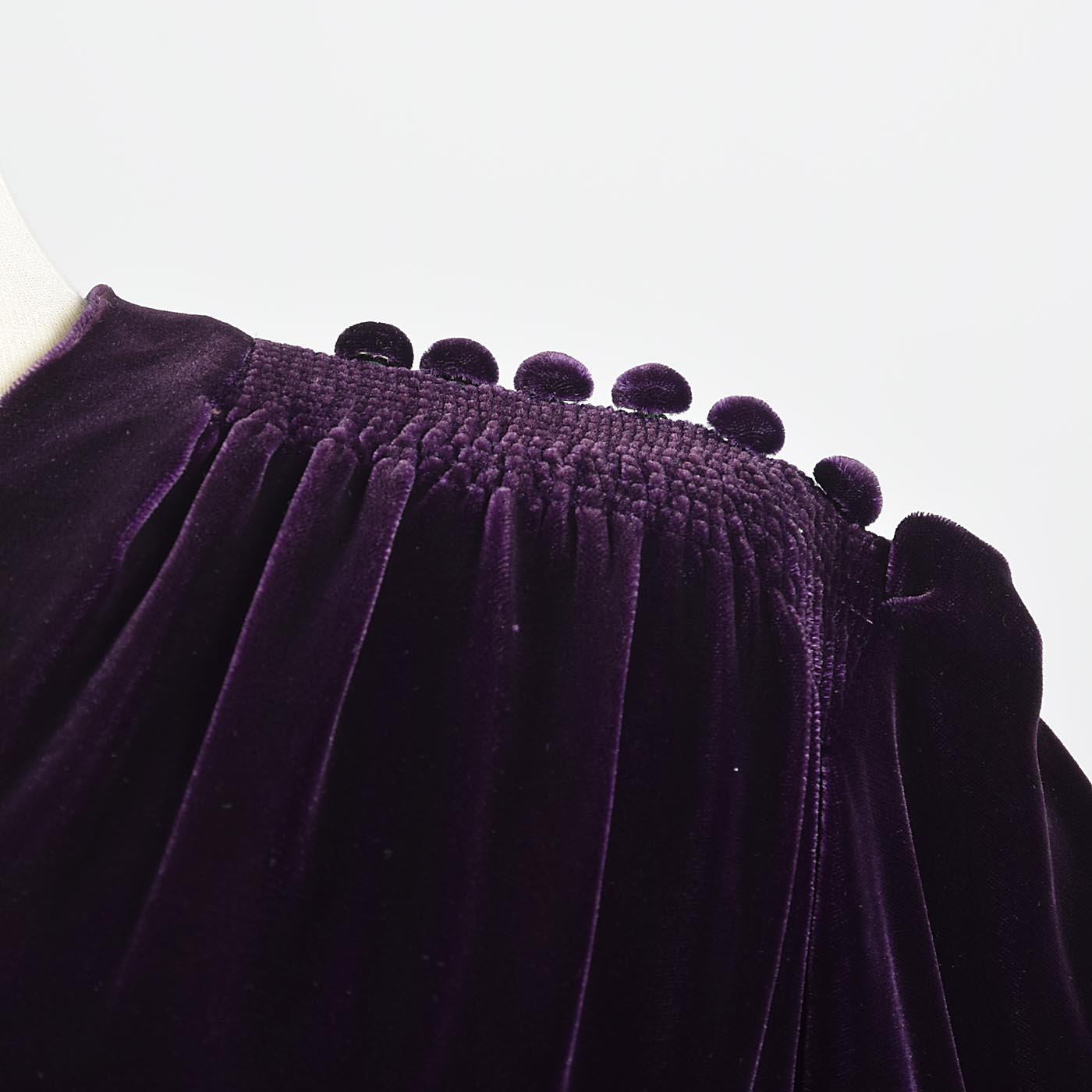 1930s Purple Silk Velvet Dress Art Deco