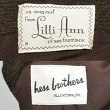 Medium 1950s Lilli Ann Skirt Suit Brown Wool Peplum Jacket Hourglass