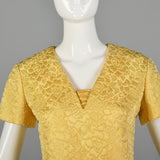 Medium Christian Dior 1960s Yellow Brocade Dress