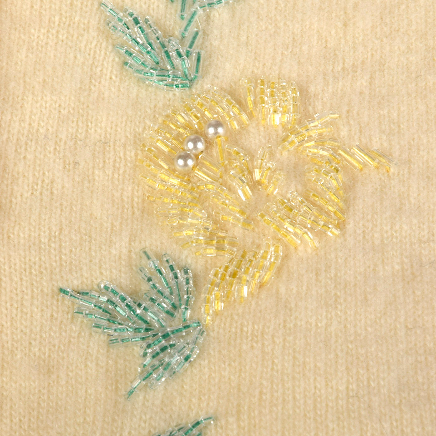 1960s 100% Cashmere Beaded Cardigan