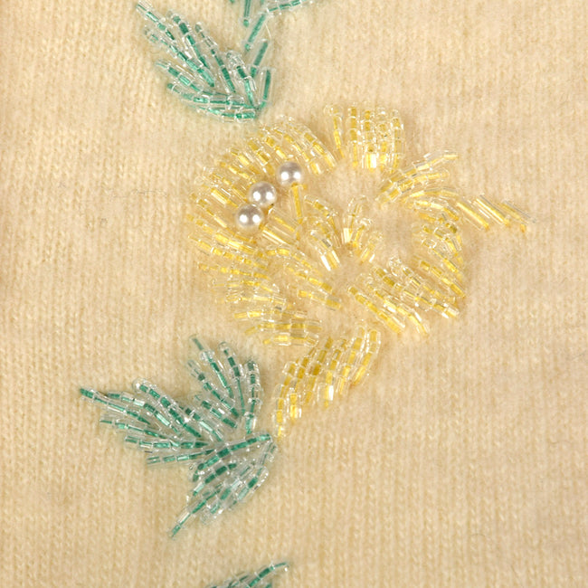 1960s 100% Cashmere Beaded Cardigan