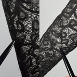XS Dolce & Gabbana Off the Shoulder Black Sheer Lace Top