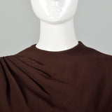 Medium 1940s Dorothy O'Hara Brown Wool Dress
