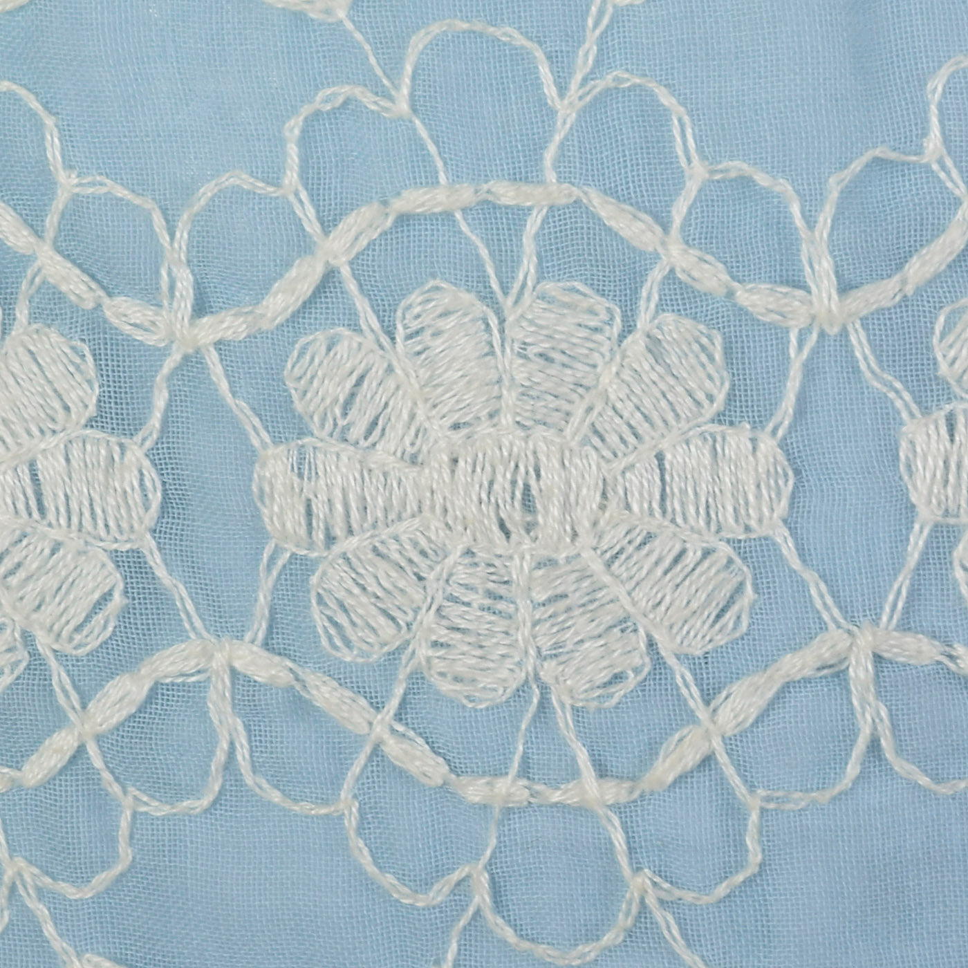1960s Baby Blue Dress with White Embroidery