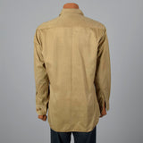 1940s WW2 Khaki Uniform Shirt with Honorable Discharge Patch