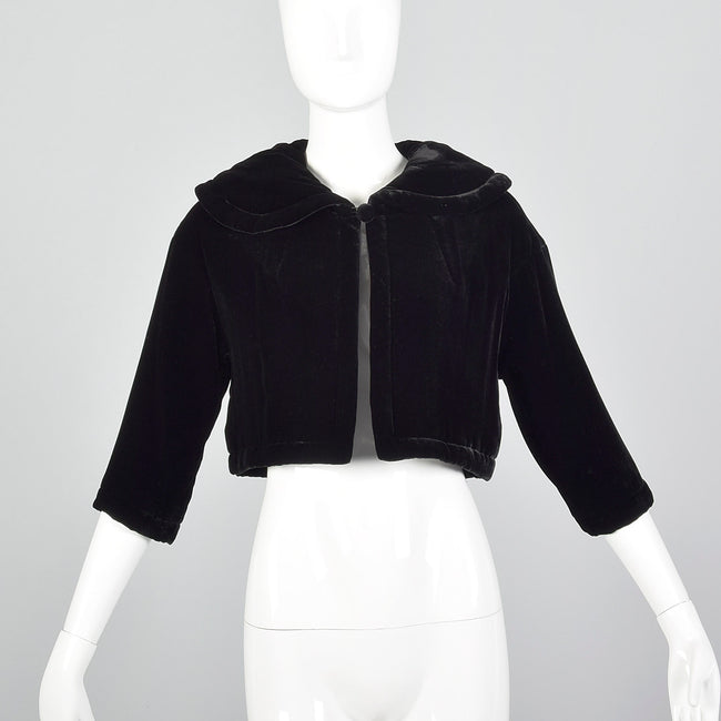 2000s Diane Von Furstenberg Black Velvet Shrug