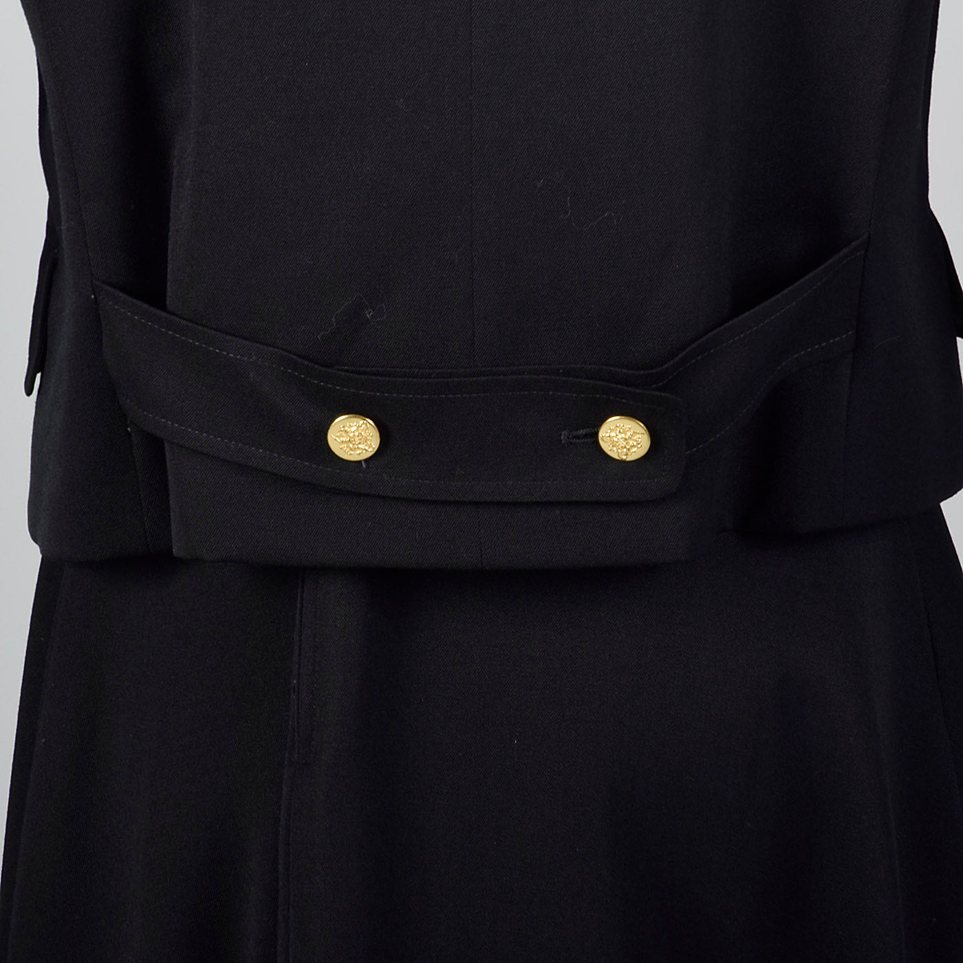 1960s Black Military Inspired Skirt Suit