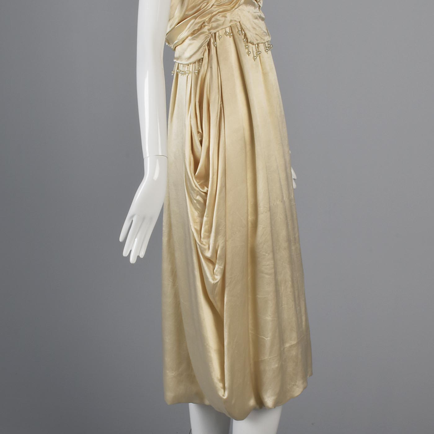 1920s Ivory Silk Wedding Dress