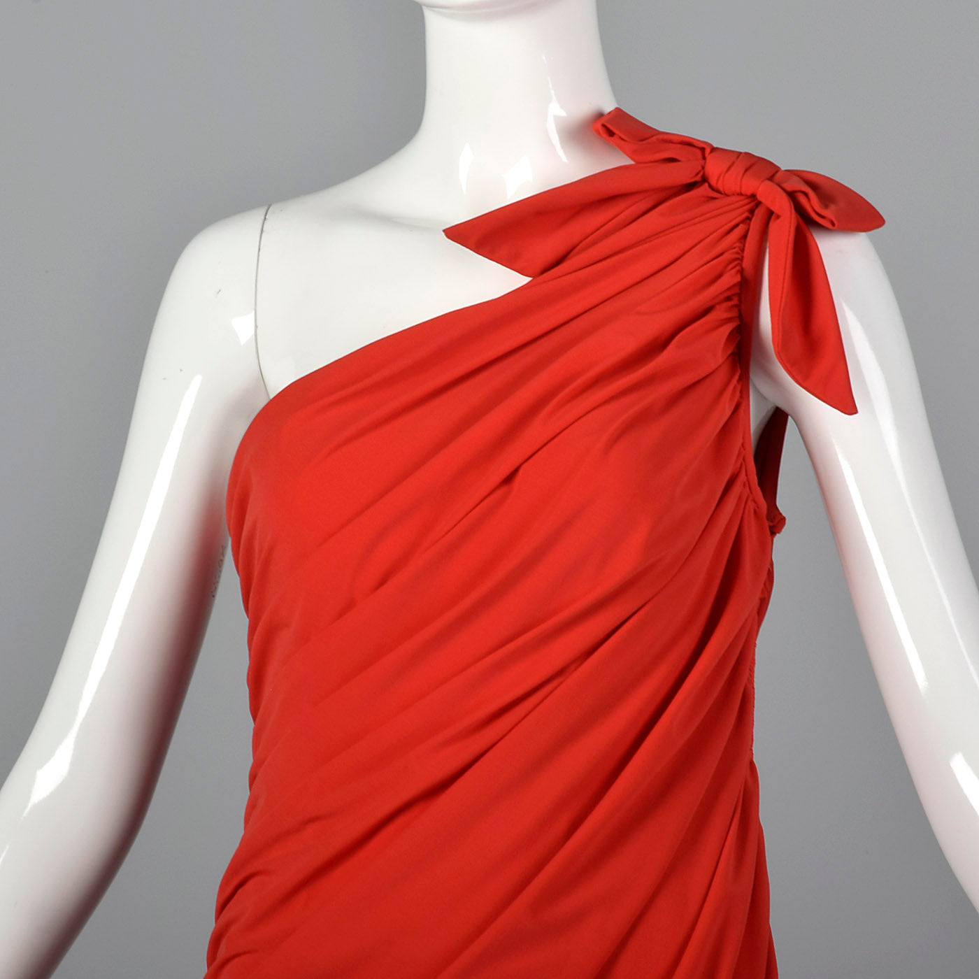 1980s Saks Fifth Avenue Red Bias Cut Dress