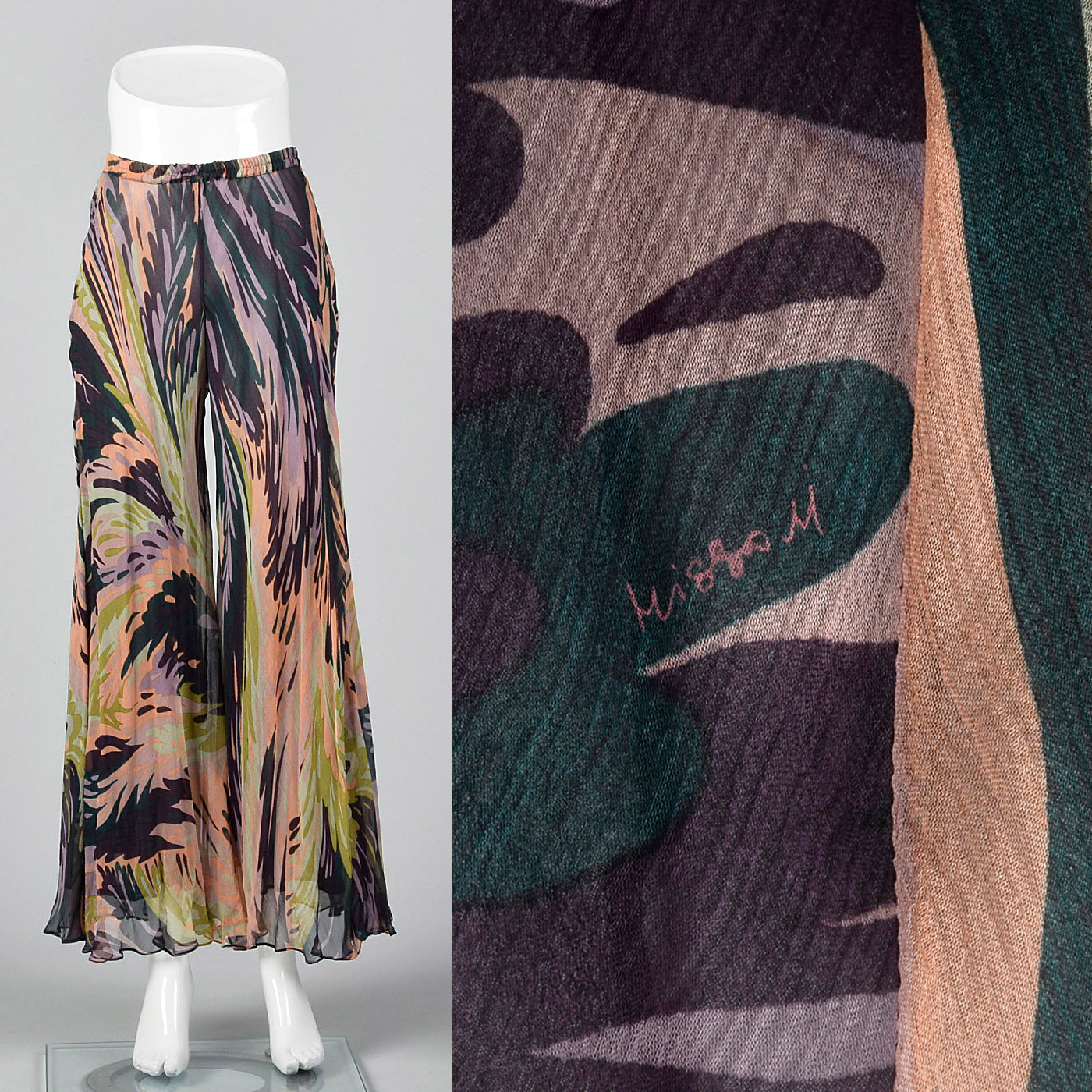 1990s Missoni Sheer Flowy Silk Pants