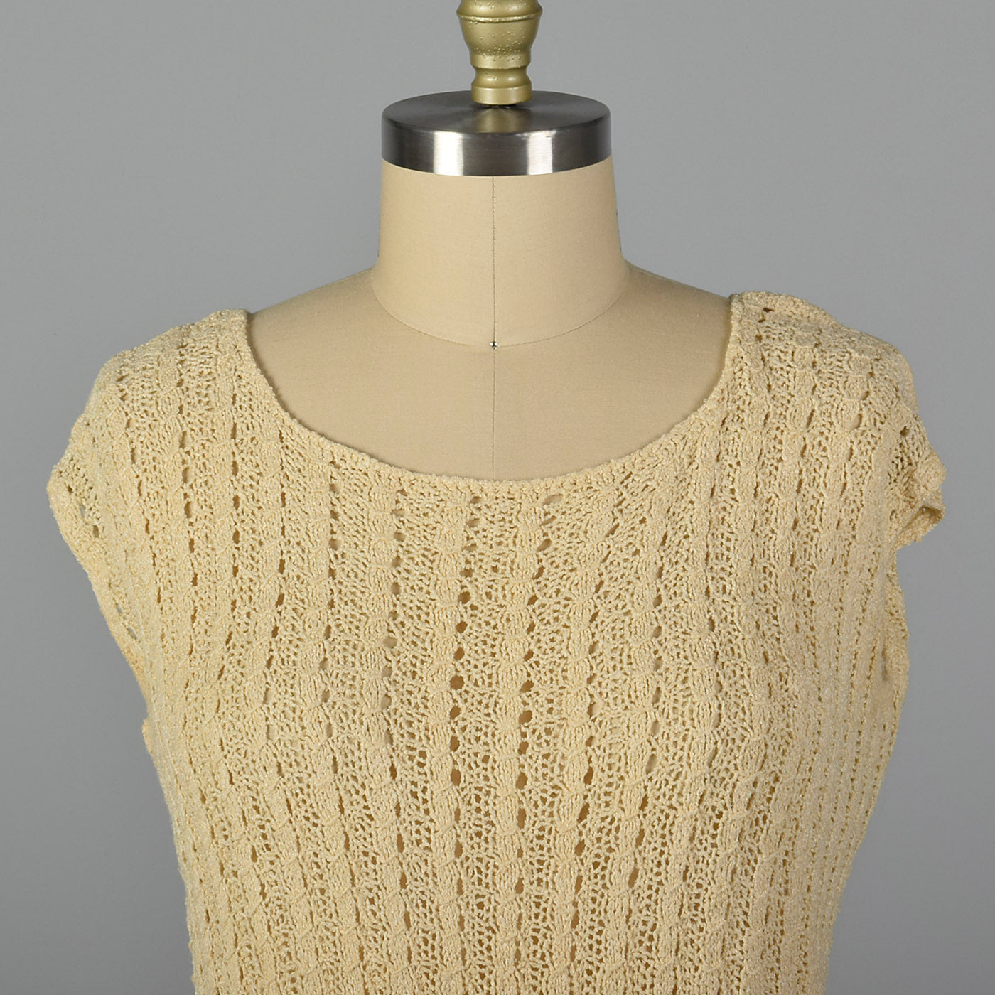 1920s Cream Cable Knit Dress