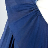 1930s Blue Dress with Ruffle Neckline