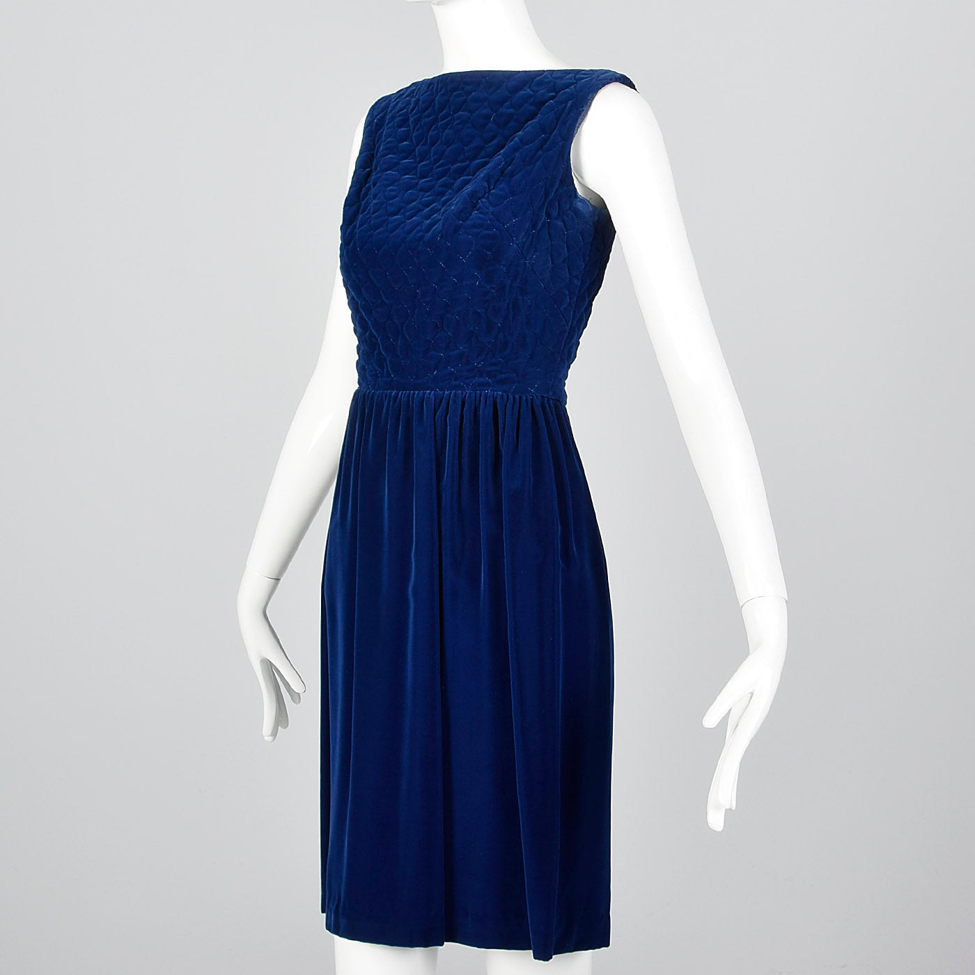 1960s Lanz Original Blue Velvet Dress