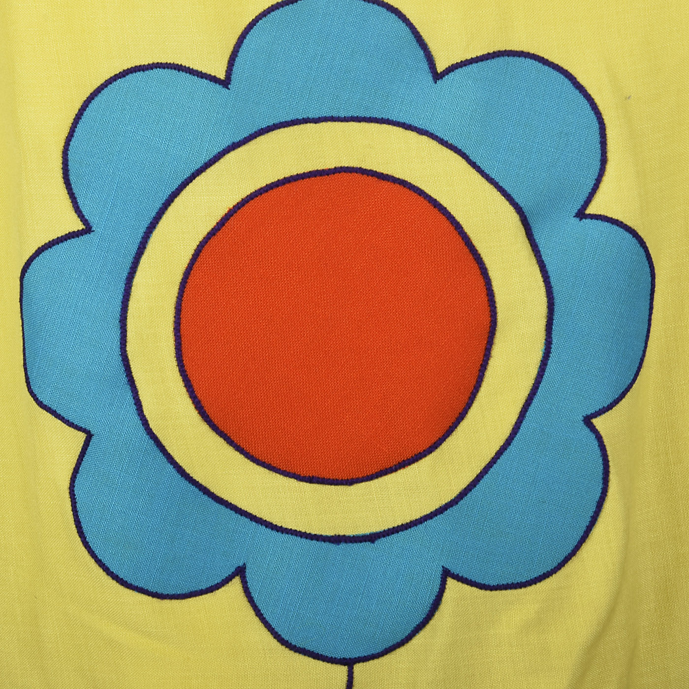 1960s Deadstock Yellow Dress with Mod Flowers