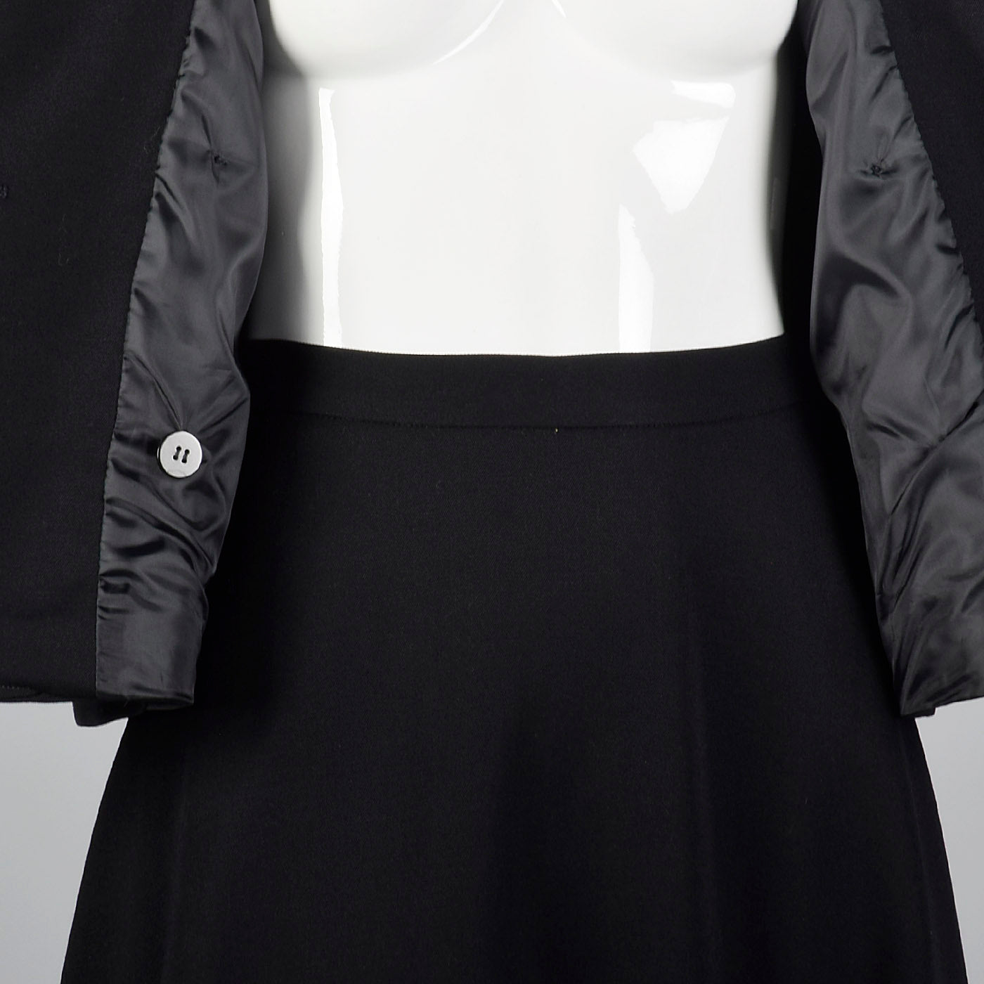 1960s Black Military Inspired Skirt Suit