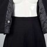1960s Black Military Inspired Skirt Suit