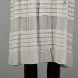 Medium 1920s Lawn Dress Semi-Sheer Summer Short Sleeve Cotton Day