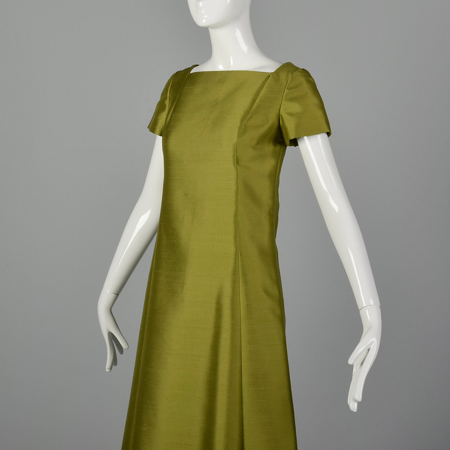 1960s Malcom Starr Green Maxi Evening Dress