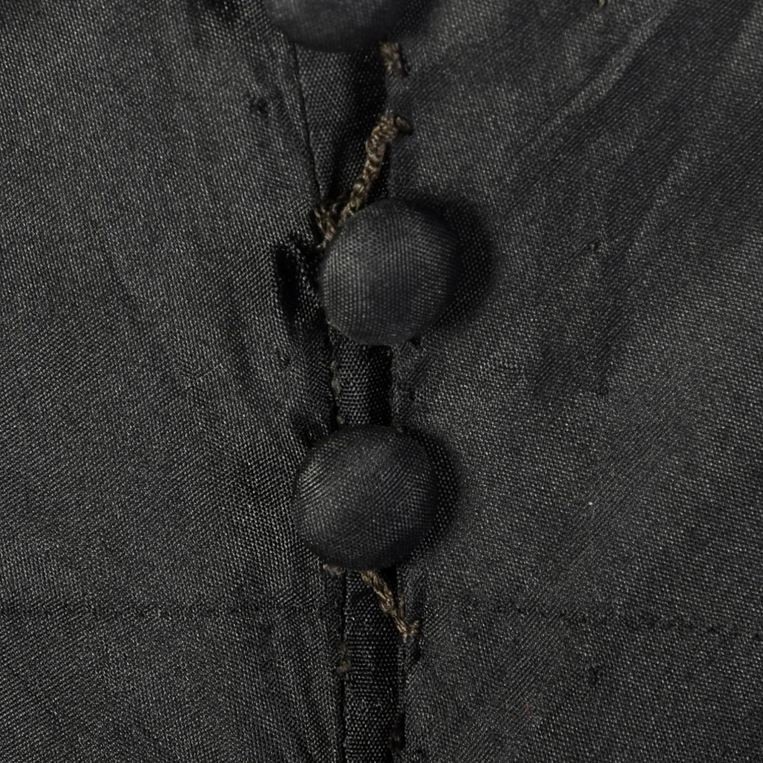 XL 1940s Black Silk Taffeta Gown
