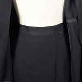 1940s Black Rayon Skirt Suit with Faille Trim