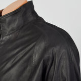 Large Remy 1990s Black Leather Bomber Jacket