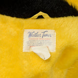 Medium 1970s Yellow Rain Coat Plush Lining Faux Fur Trim  Autumn Winter Jacket