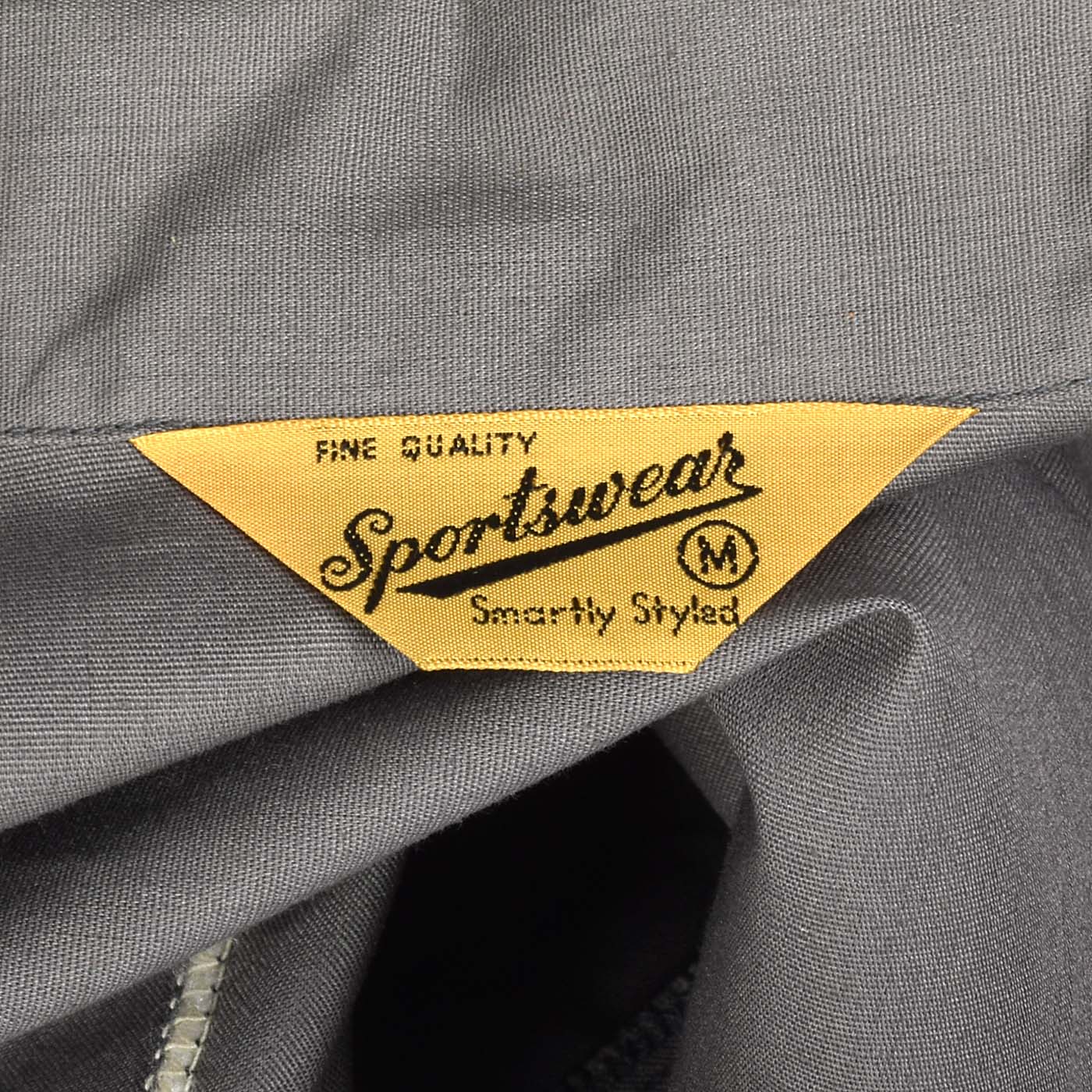 Medium 1950s Deadstock Gray Lightweight Jacket with Adjustable Cuffs