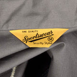 Medium 1950s Deadstock Gray Lightweight Jacket with Adjustable Cuffs