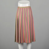 Small Valentino Boutique 1960s Pink Stripe Pleated Skirt