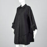 1980s Geoffrey Beene Black Swing Coat