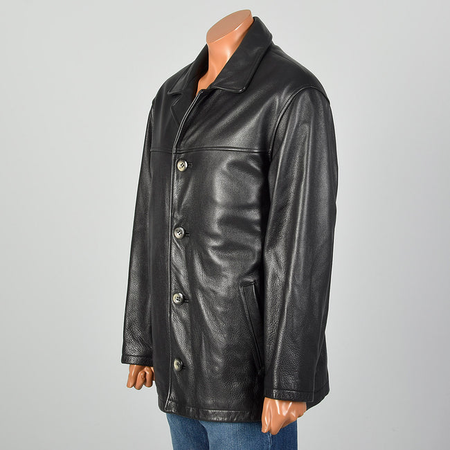 Large Guess Black Leather Jacket