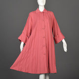 1940s Pink Swing Coat with Faux Pleats
