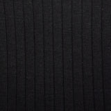 XXS 1960s Deadstock Black Ribbed Lightweight Long Sleeve Mock Turtleneck Shirt
