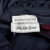 1980s Morton Myles Navy Party Dress