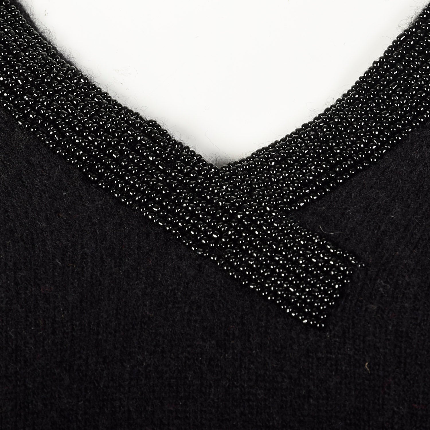 Medium 1990s Giorgio Sant'Angelo Black Cashmere Beaded Sweater