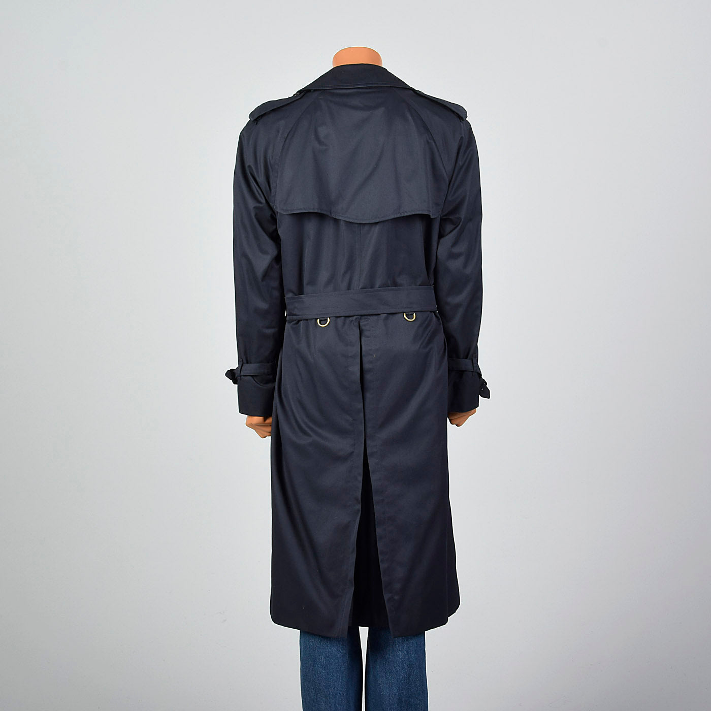 1980s Mens Burberrys  Prorsum Navy Blue Trench Coat