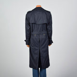 1980s Mens Burberrys  Prorsum Navy Blue Trench Coat
