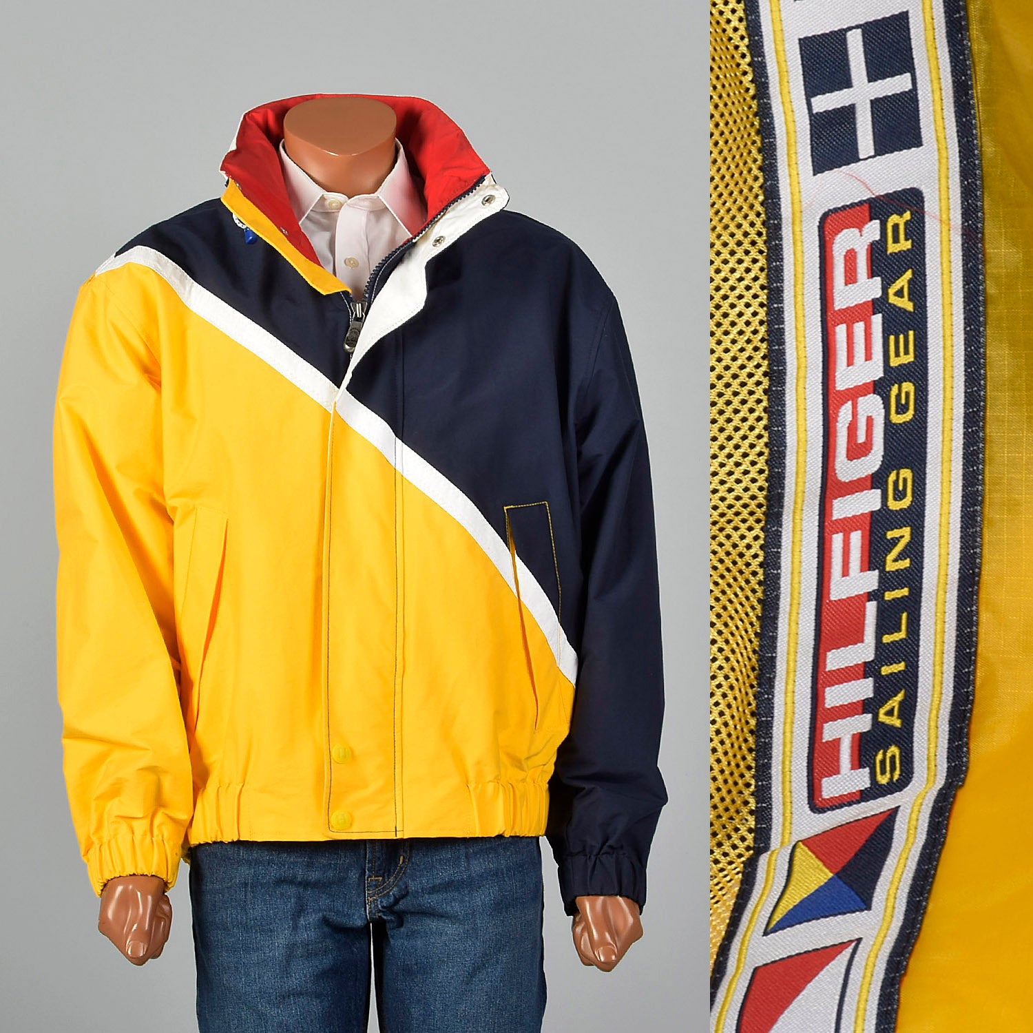 1990s Tommy Hilfiger Sailing Gear Yellow Jacket
