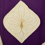 1970s Malcolm Charles Maxi Skirt, Purple Felt with Appliques
