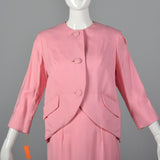 1960s Lilli Diamond Deadstock Pink Wiggle Dress and Jacket Set