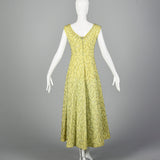1960s Green Lace Overlay Dress with Sequins